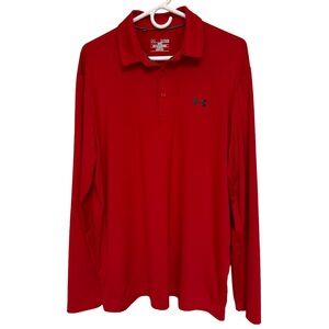 Under Armour Long Sleeve Polo Shirt Men’s XL Red